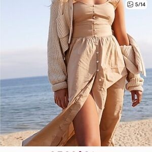 J. Crew Beige Button-Down cotton Poplin Dress